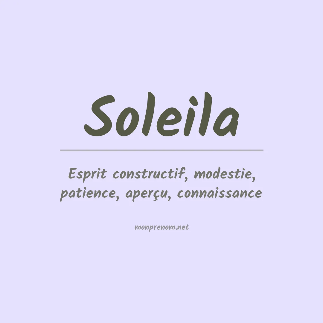 Signification du prénom Soleila