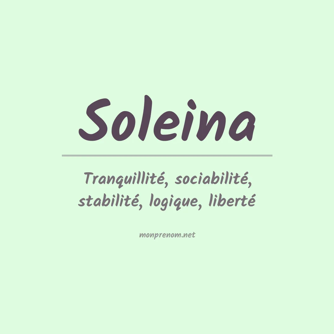 Signification du prénom Soleina
