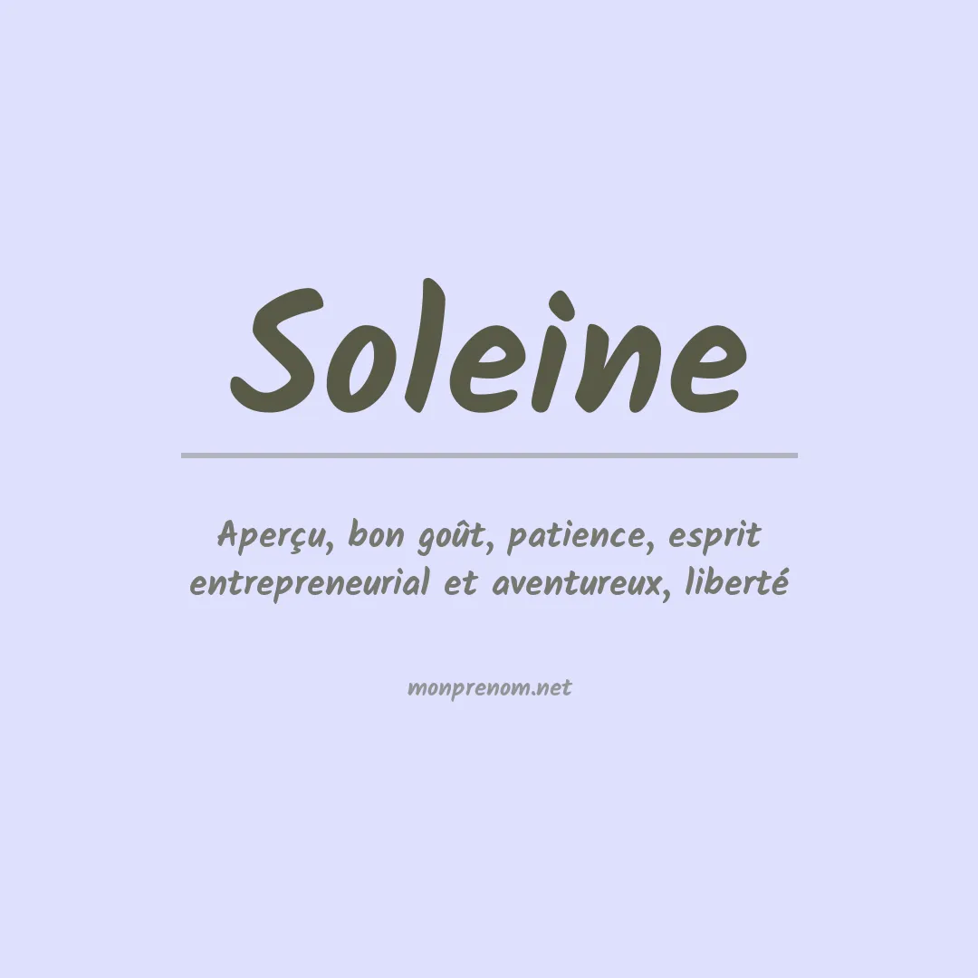 Signification du prénom Soleine