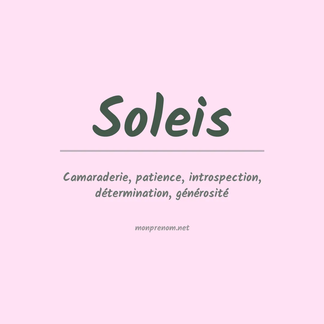 Signification du prénom Soleis