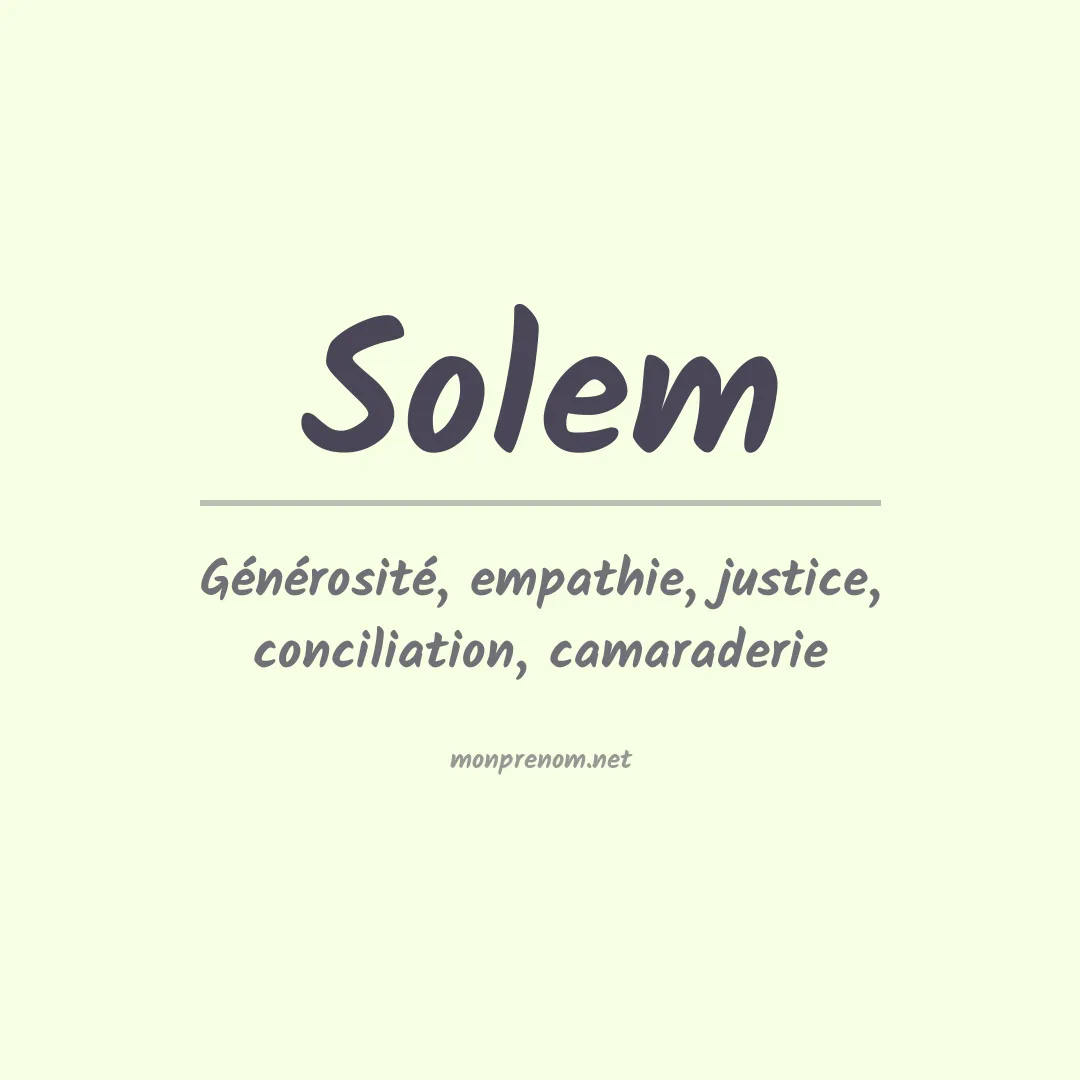 Prénom Solem
