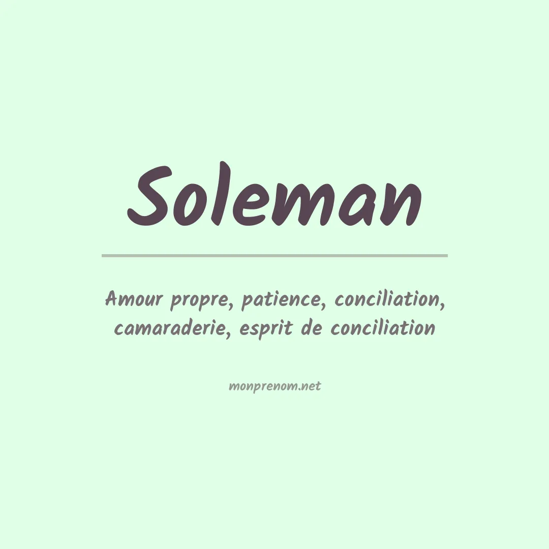 Signification du prénom Soleman