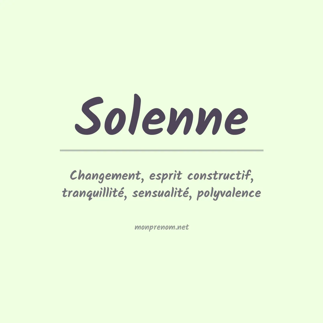 Prénom Solenne