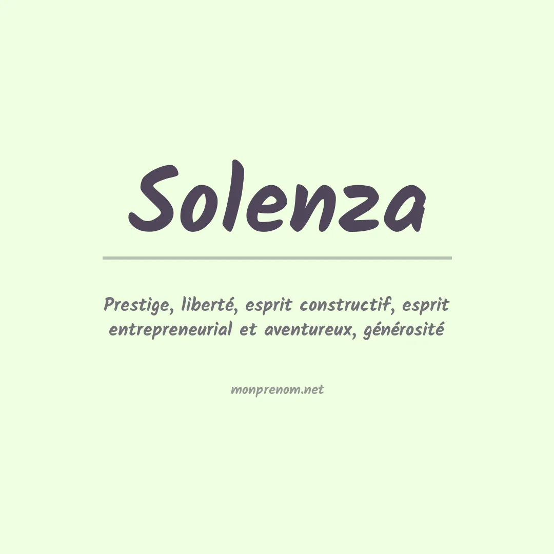 Signification du prénom Solenza