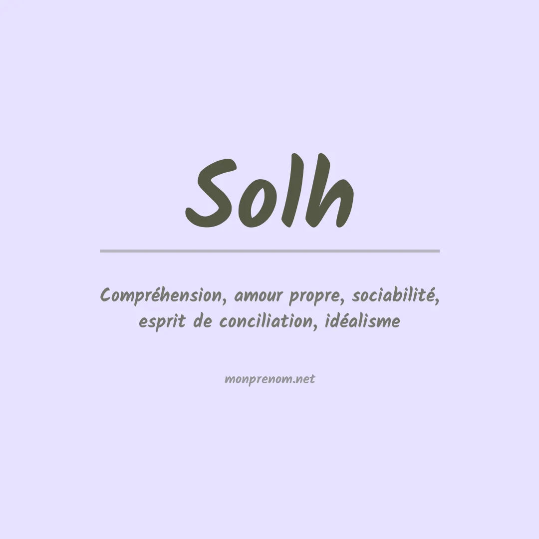 Signification du prénom Solh