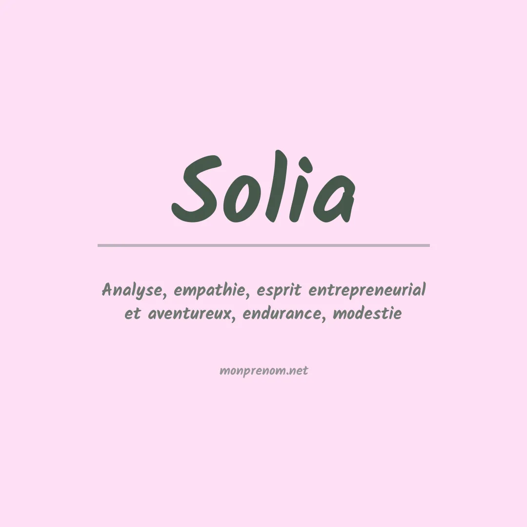 Prénom Solia
