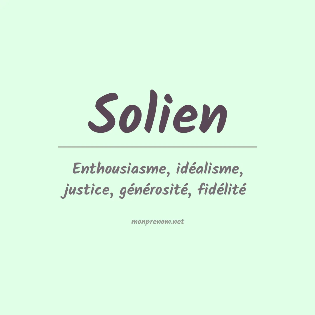 Signification du prénom Solien