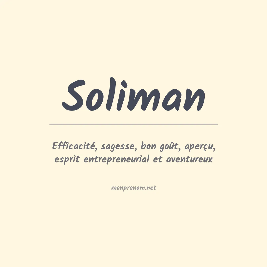Prénom Soliman