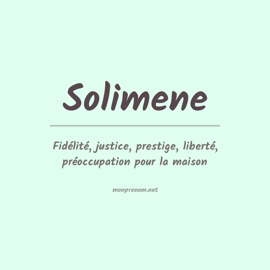 Signification du prénom Solimene
