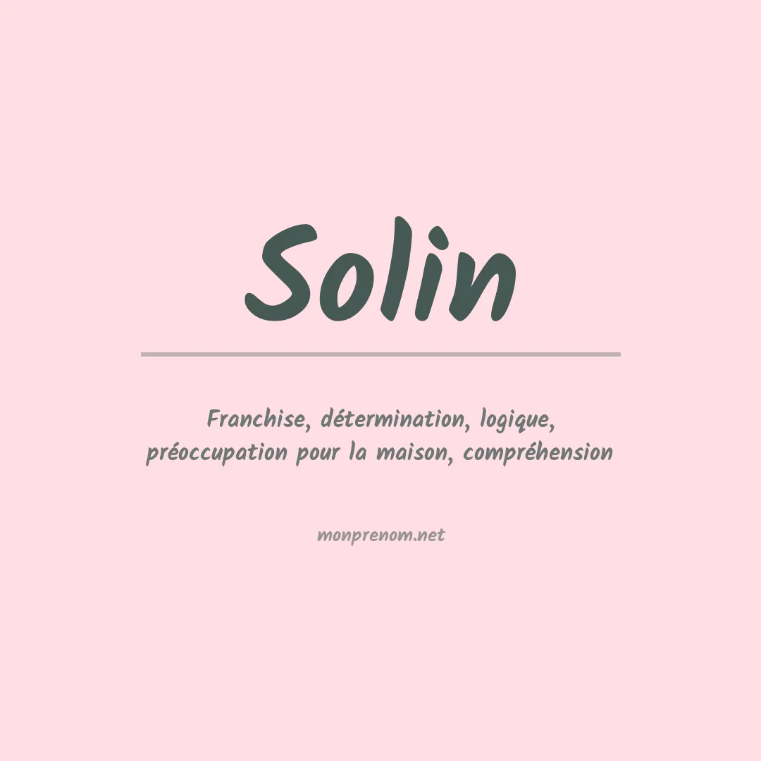 Prénom Solin