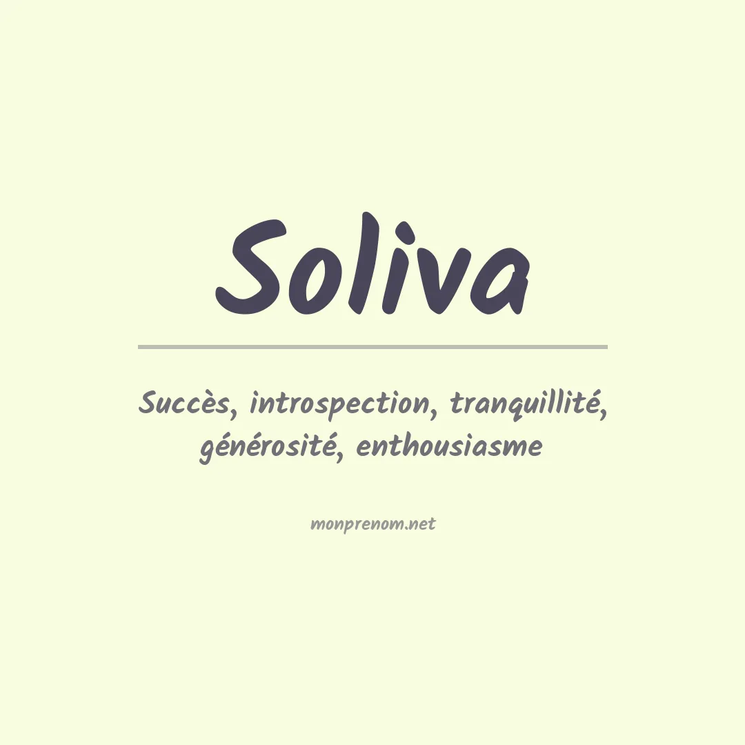 Signification du prénom Soliva