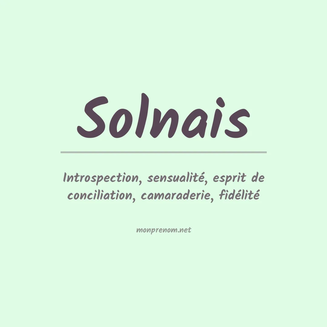 Signification du prénom Solnais