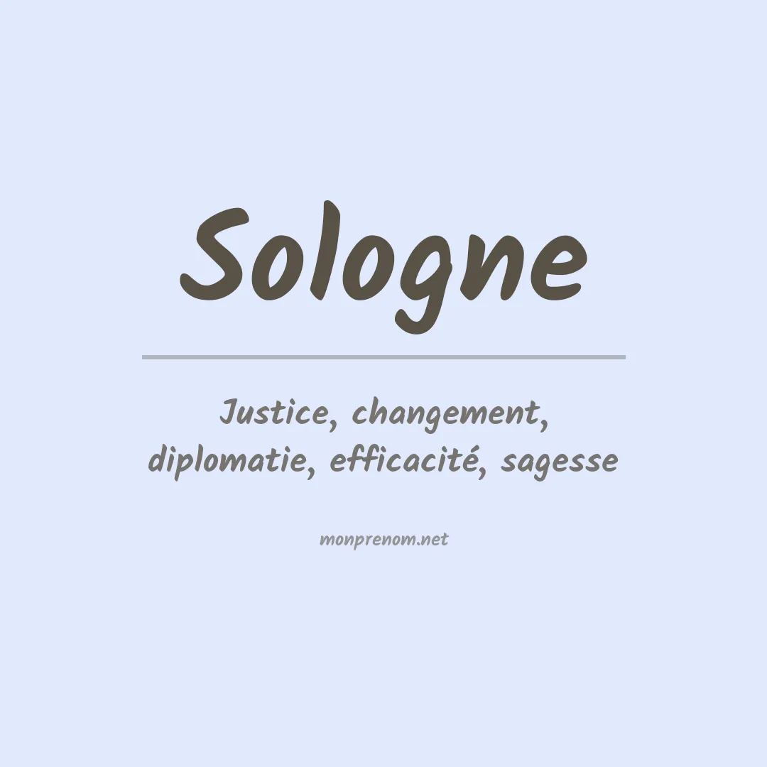 Signification du prénom Sologne