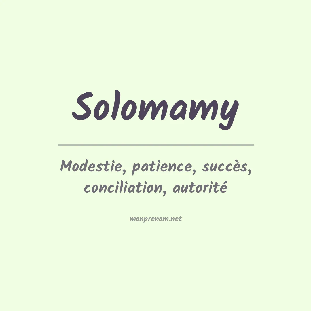 Signification du prénom Solomamy