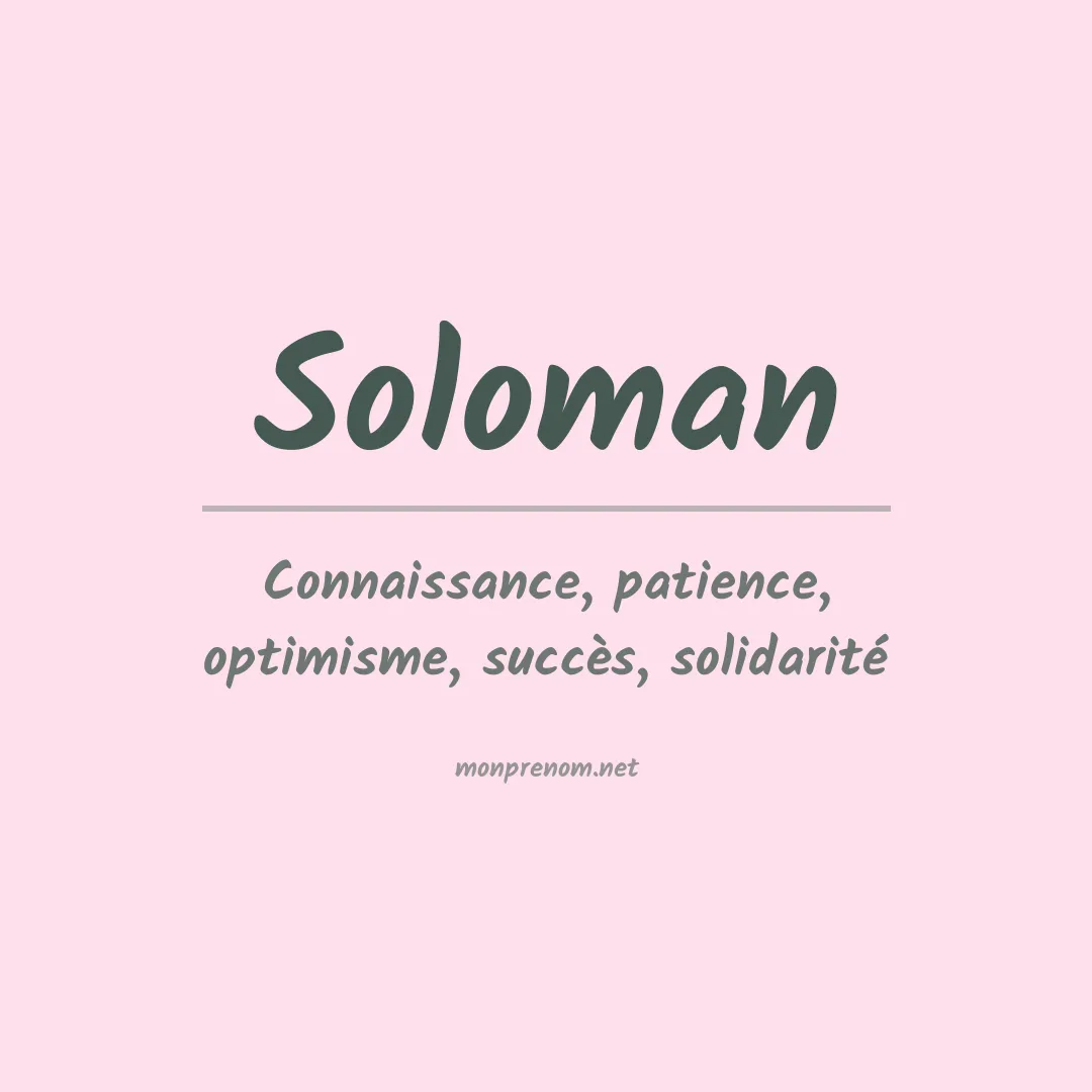 Prénom Soloman