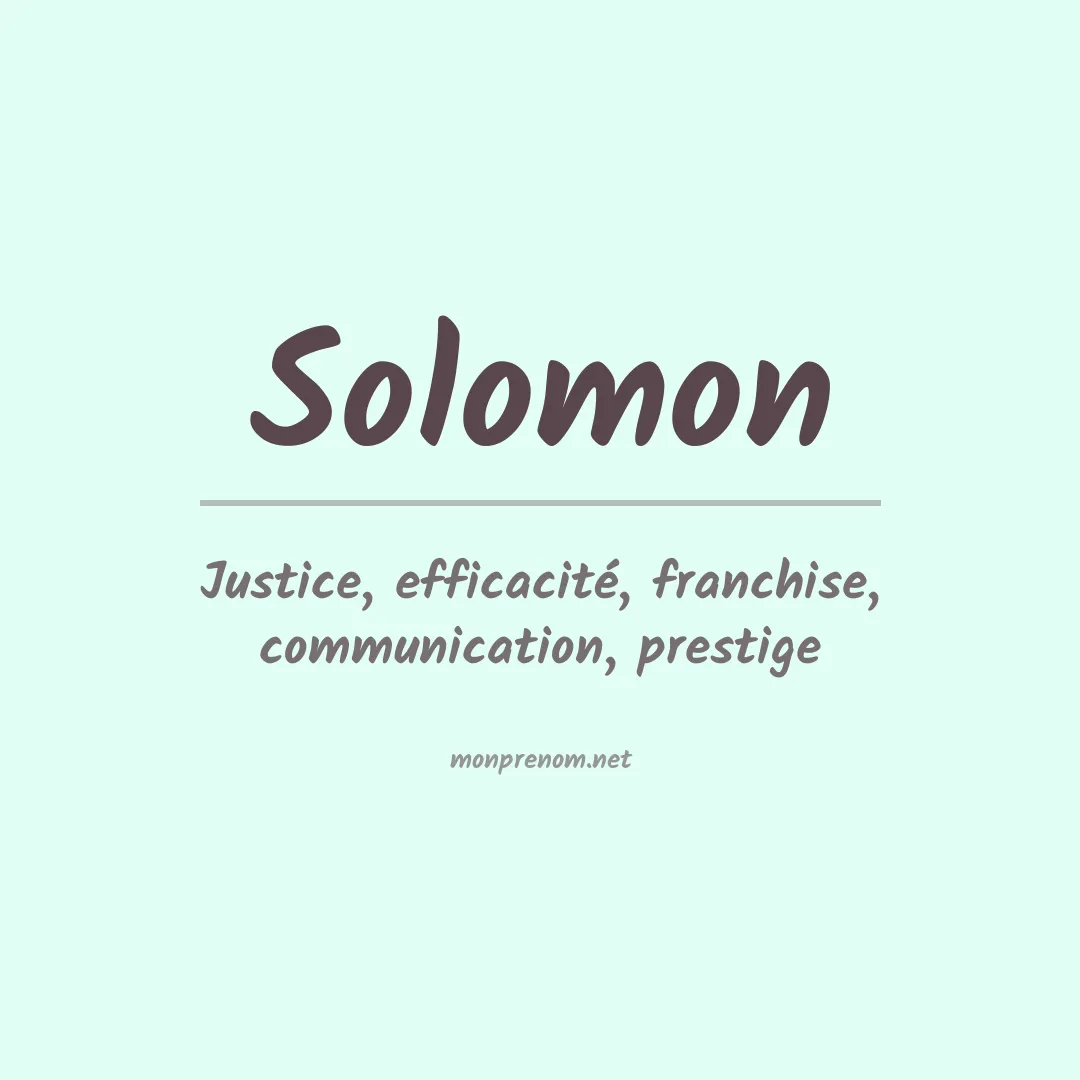 Prénom Solomon