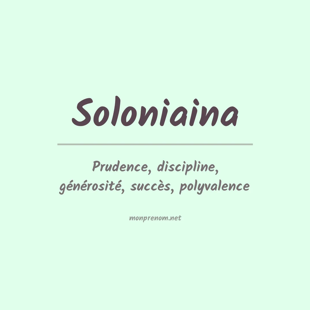 Signification du prénom Soloniaina