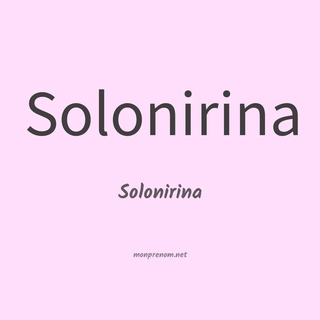 Solonirina en chinois