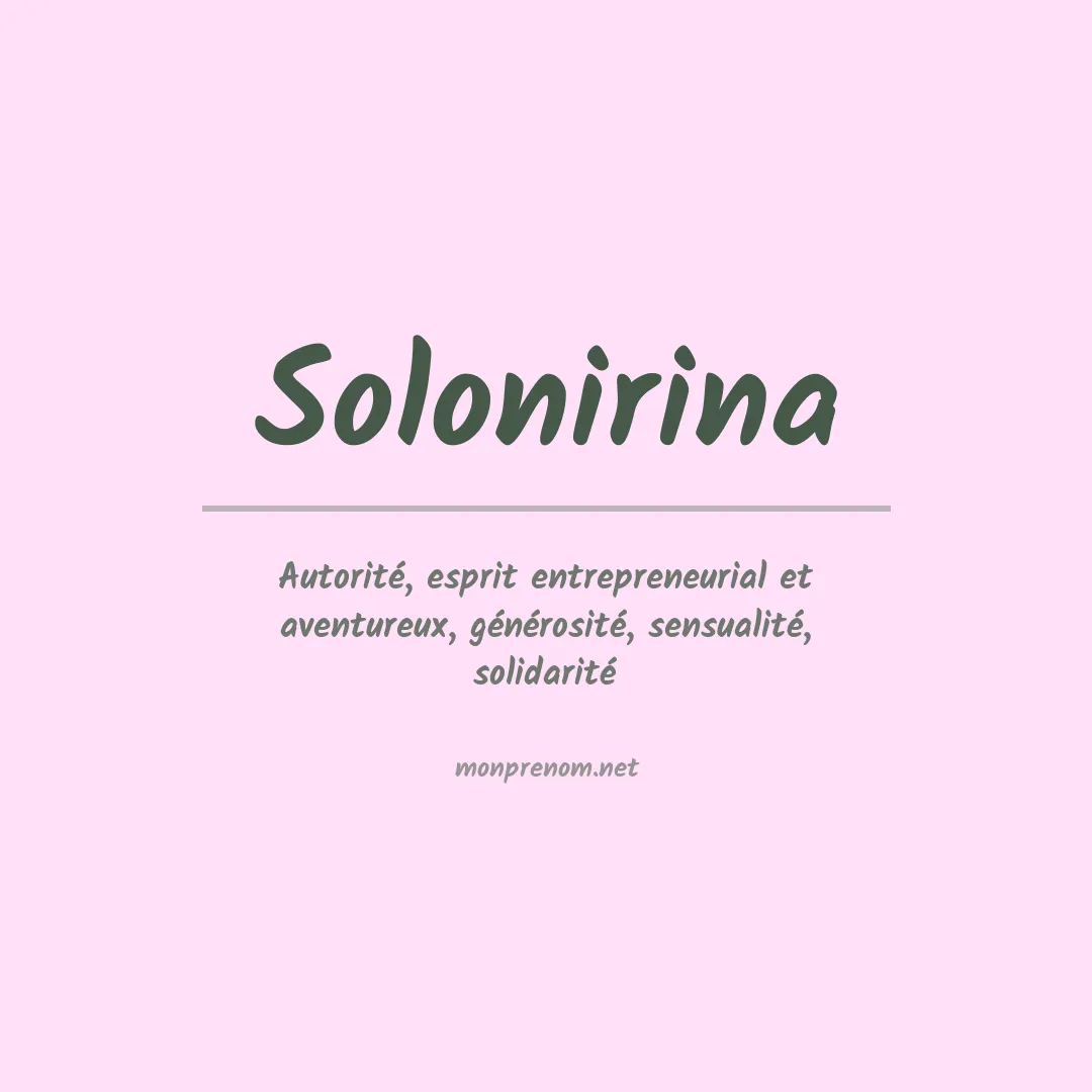 Signification du prénom Solonirina