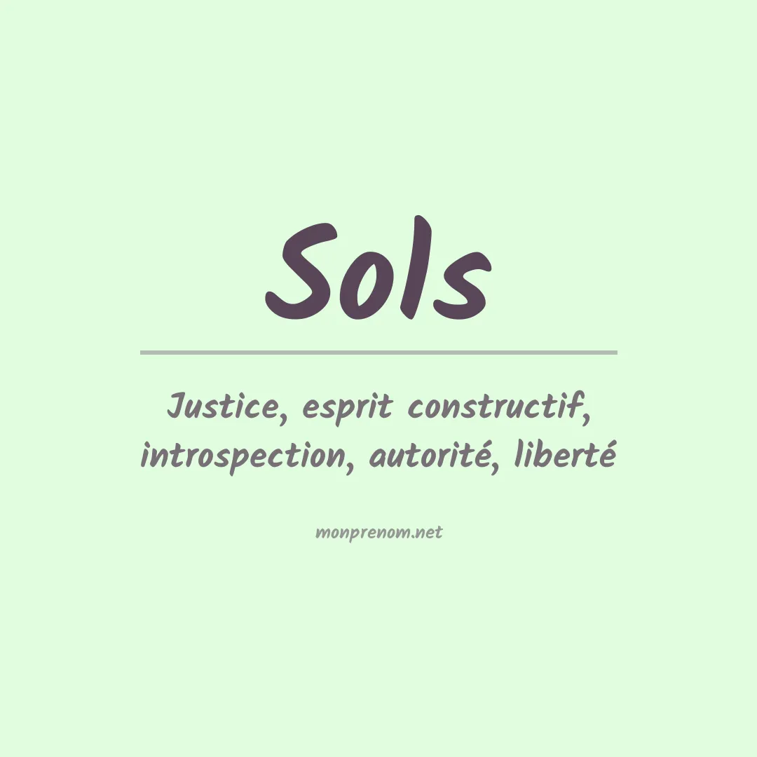Prénom Sols