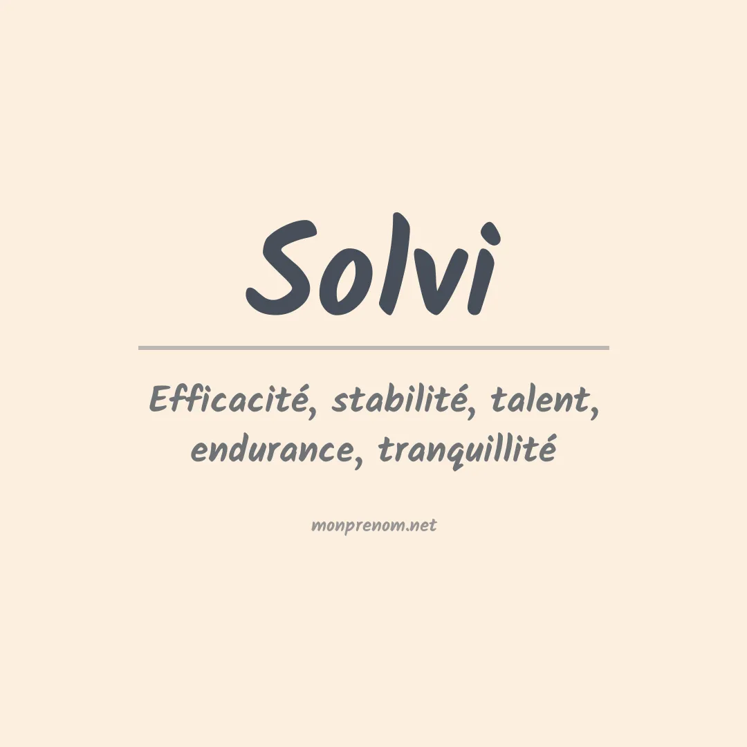 Signification du prénom Solvi