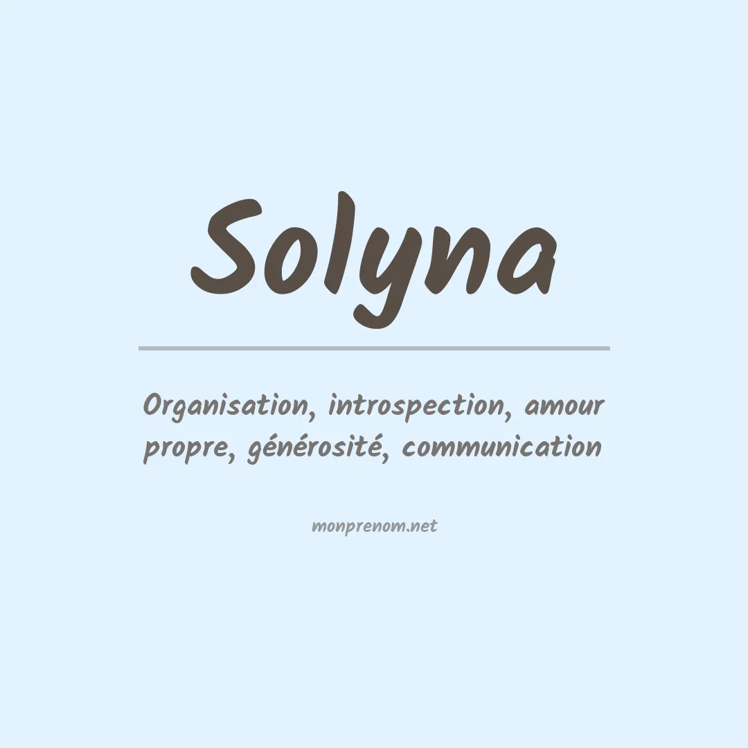 Signification du prénom Solyna