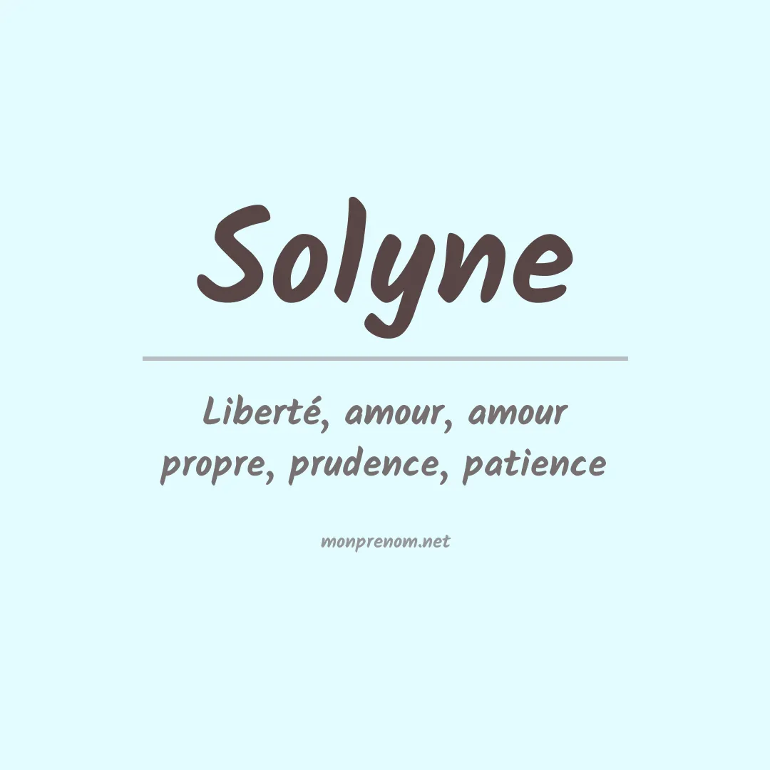 Signification du prénom Solyne