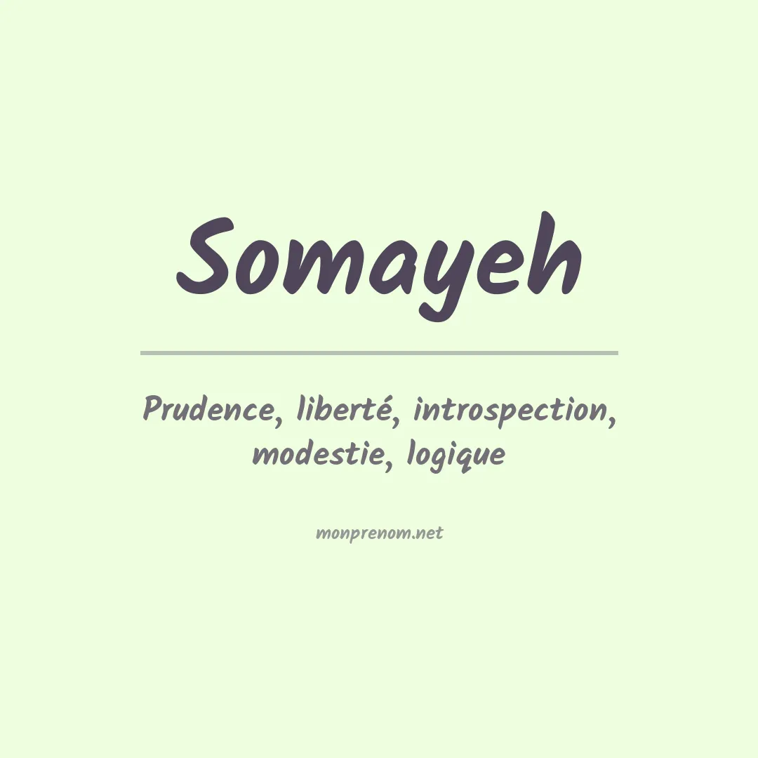 Signification du prénom Somayeh