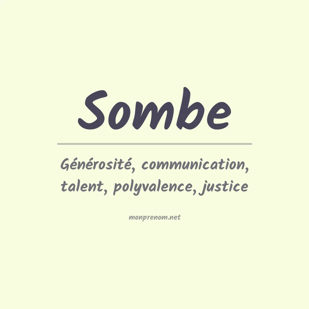 Signification du prénom Sombe