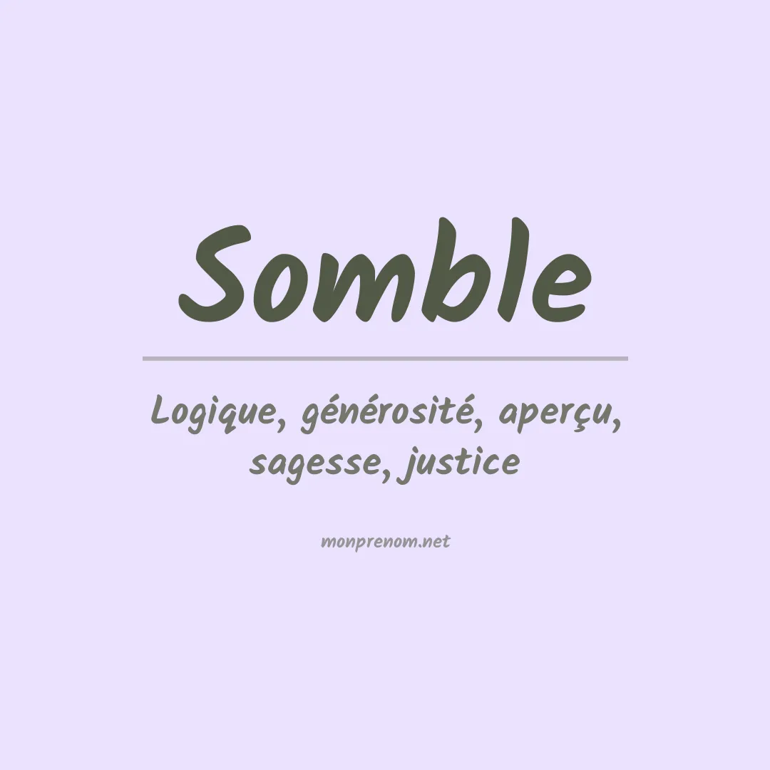 Signification du prénom Somble