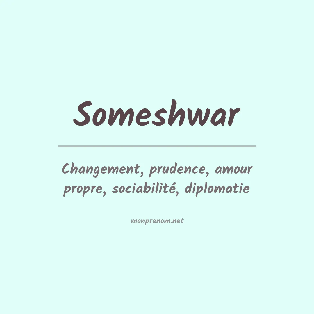Signification du prénom Someshwar