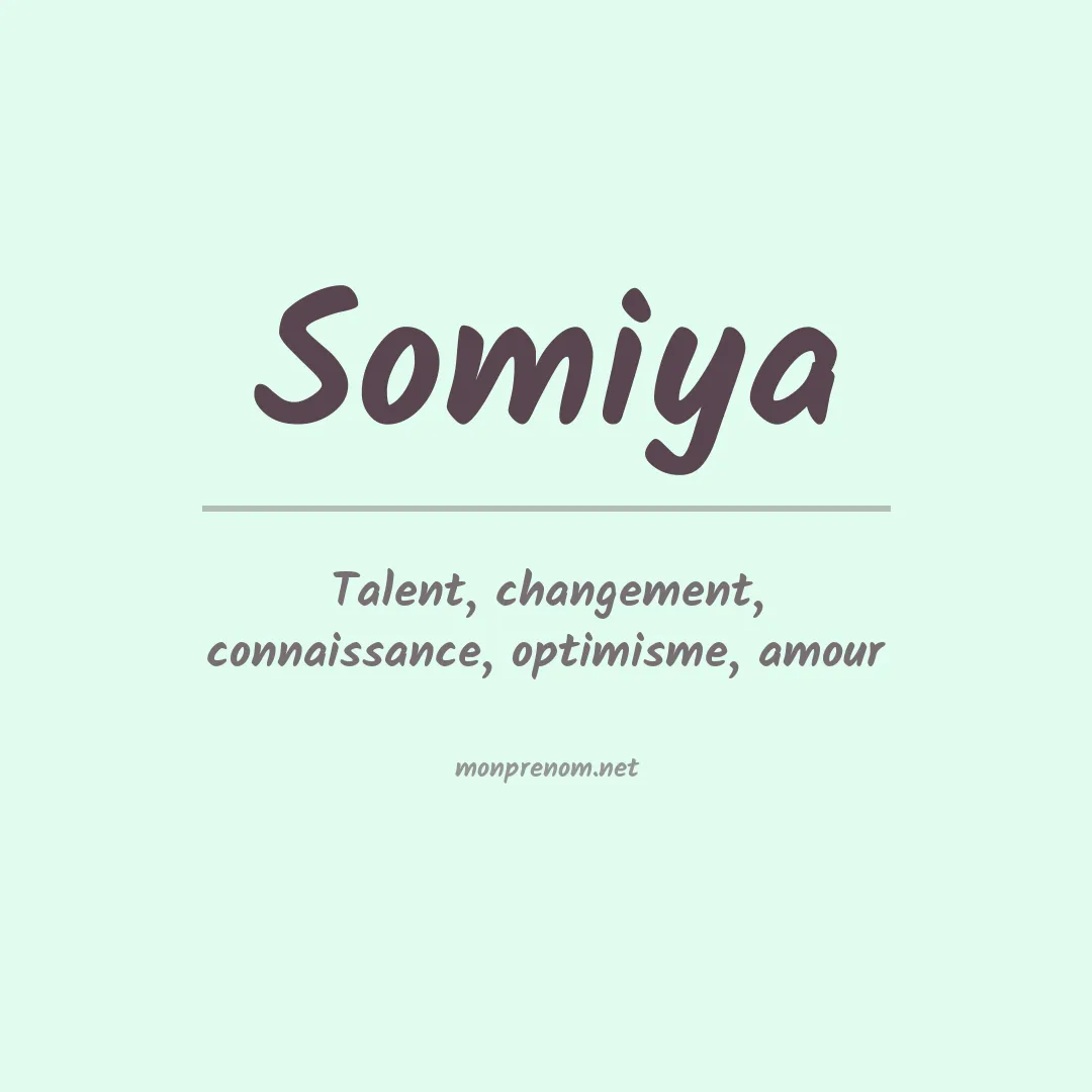 Prénom Somiya