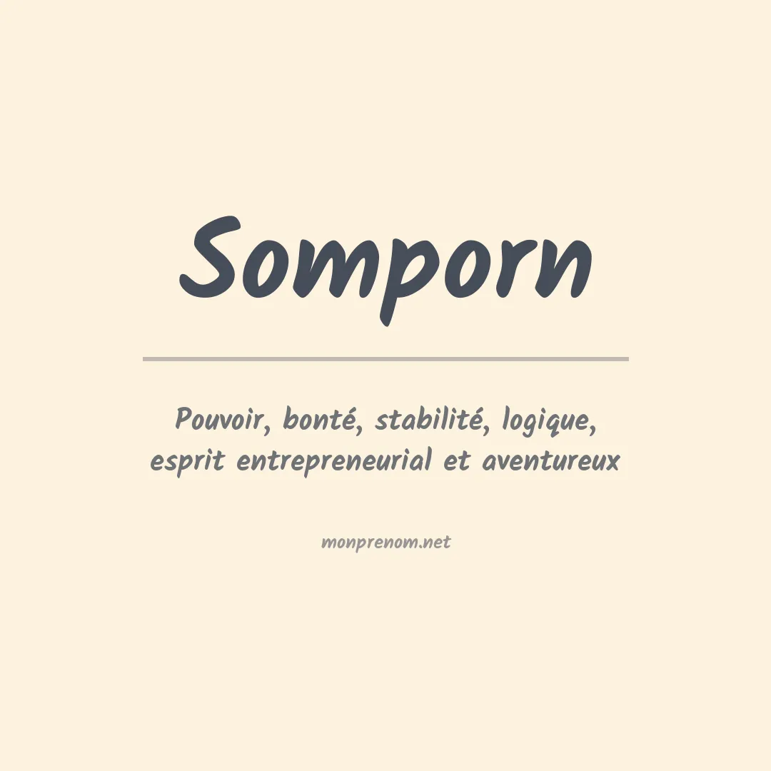 Signification du prénom Somporn