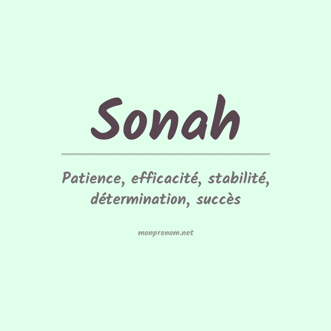 Signification du prénom Sonah