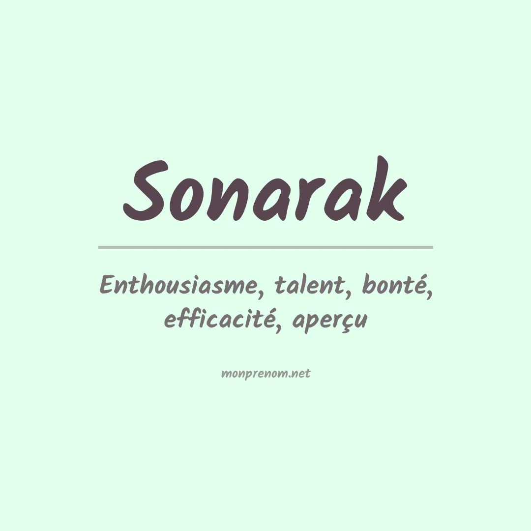 Signification du prénom Sonarak