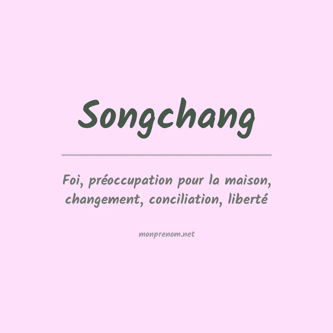 Signification du prénom Songchang