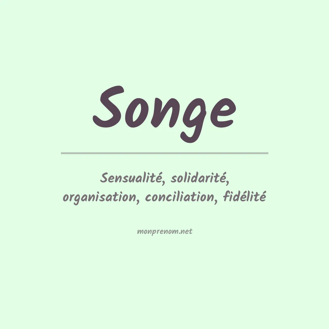 Signification du prénom Songe