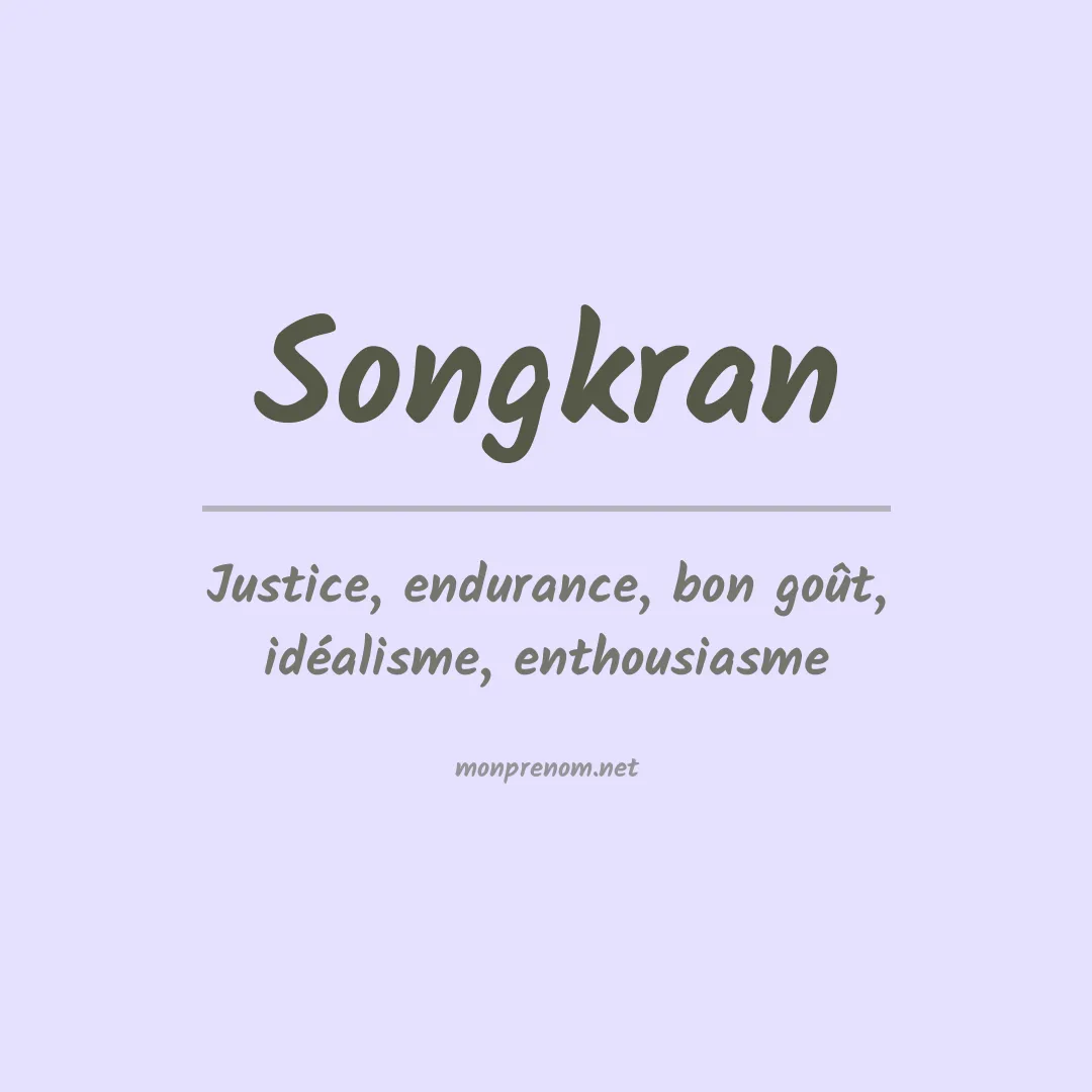 Signification du prénom Songkran
