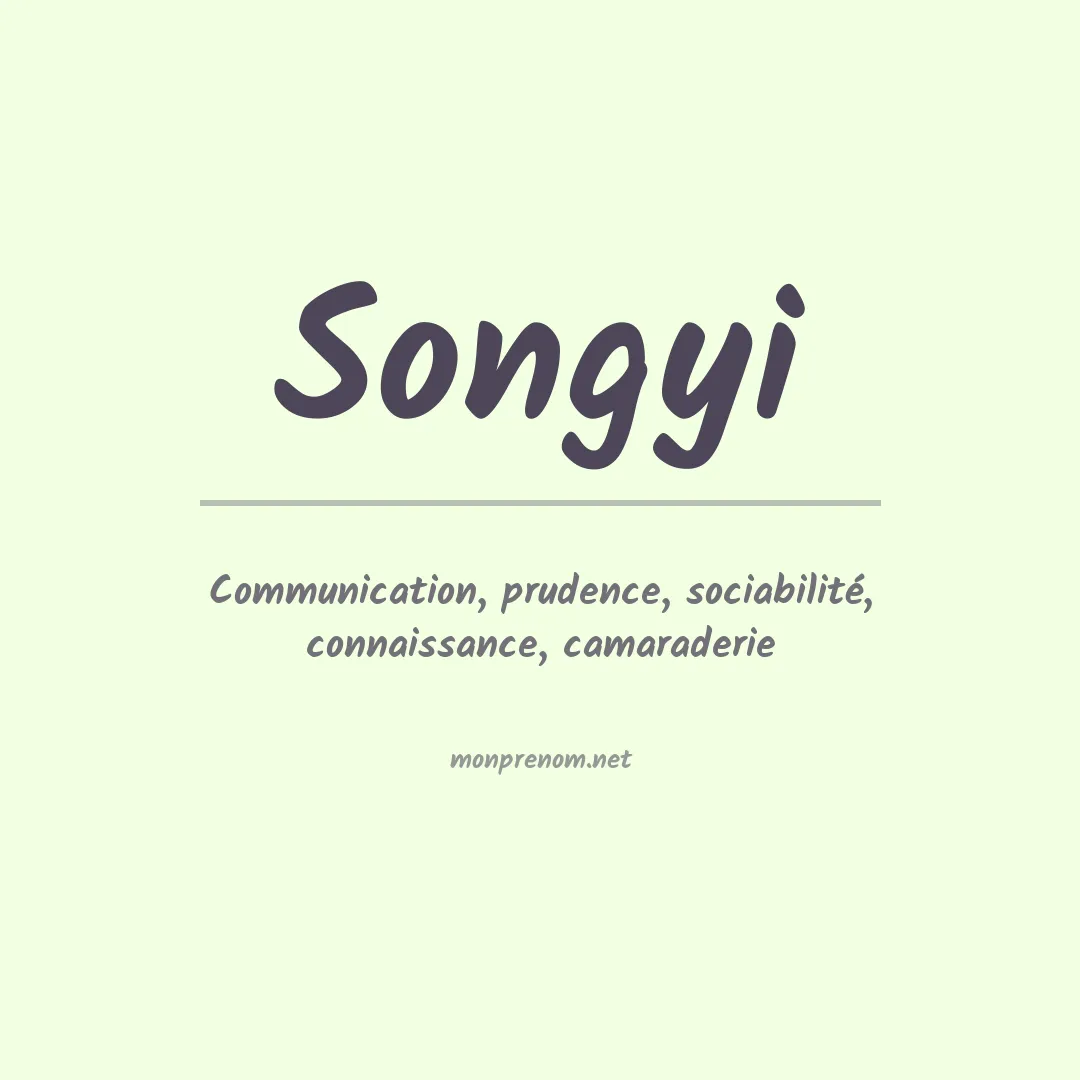 Signification du prénom Songyi