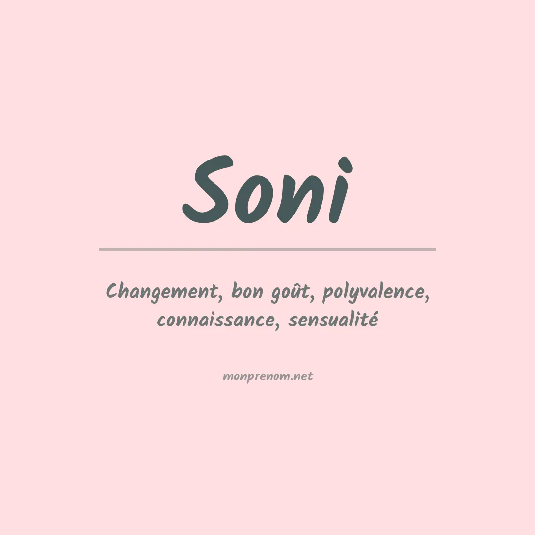 Prénom Soni