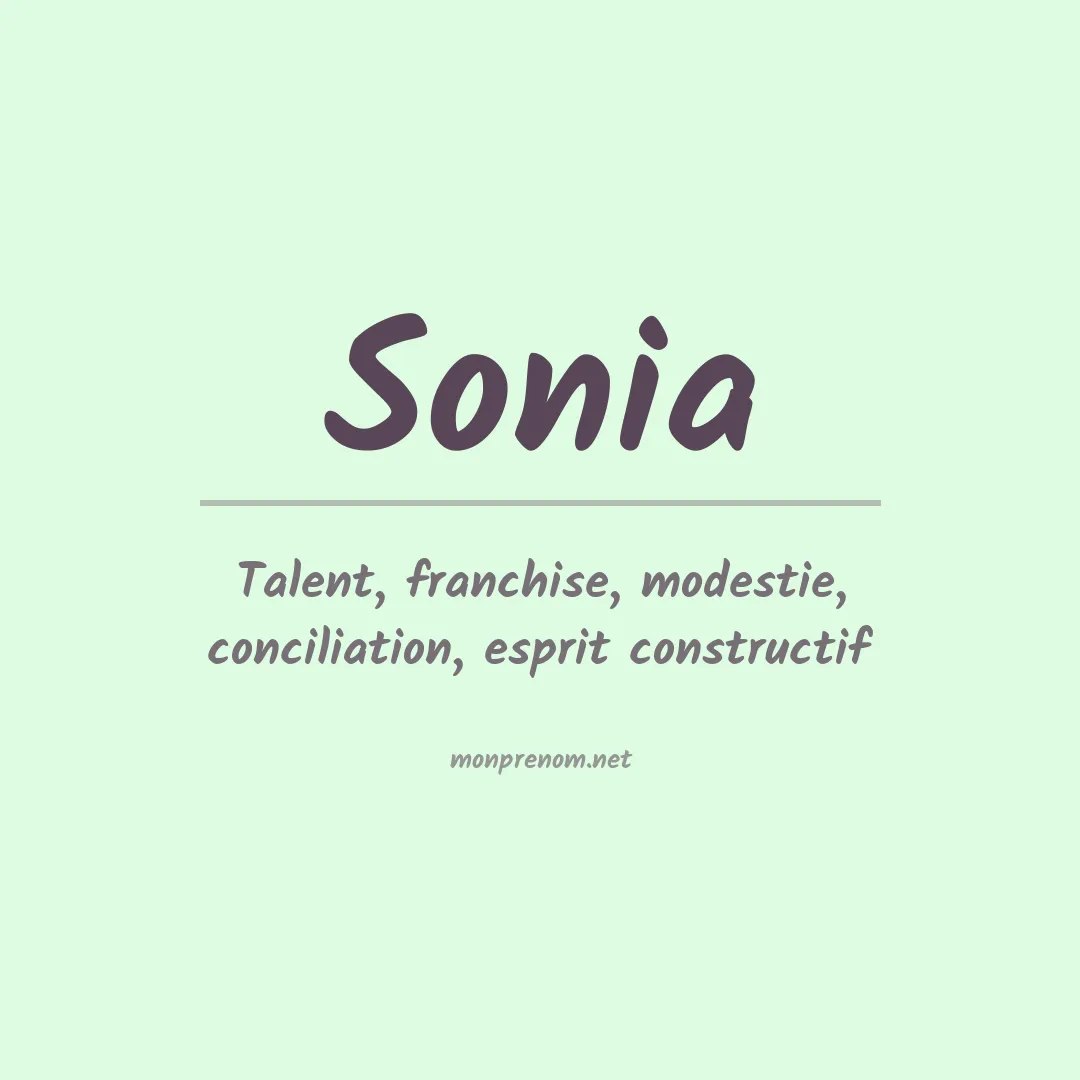 Prénom Sonia