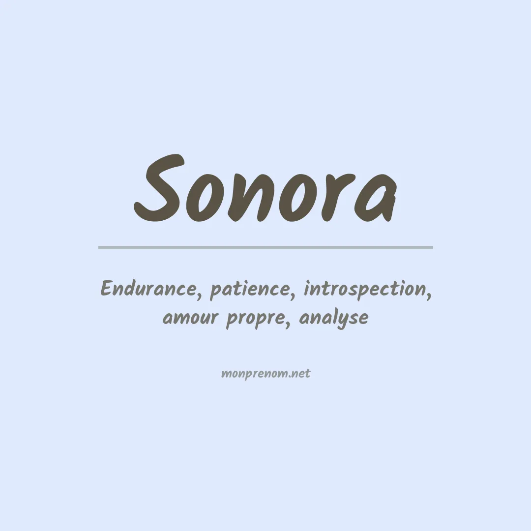 Signification du prénom Sonora