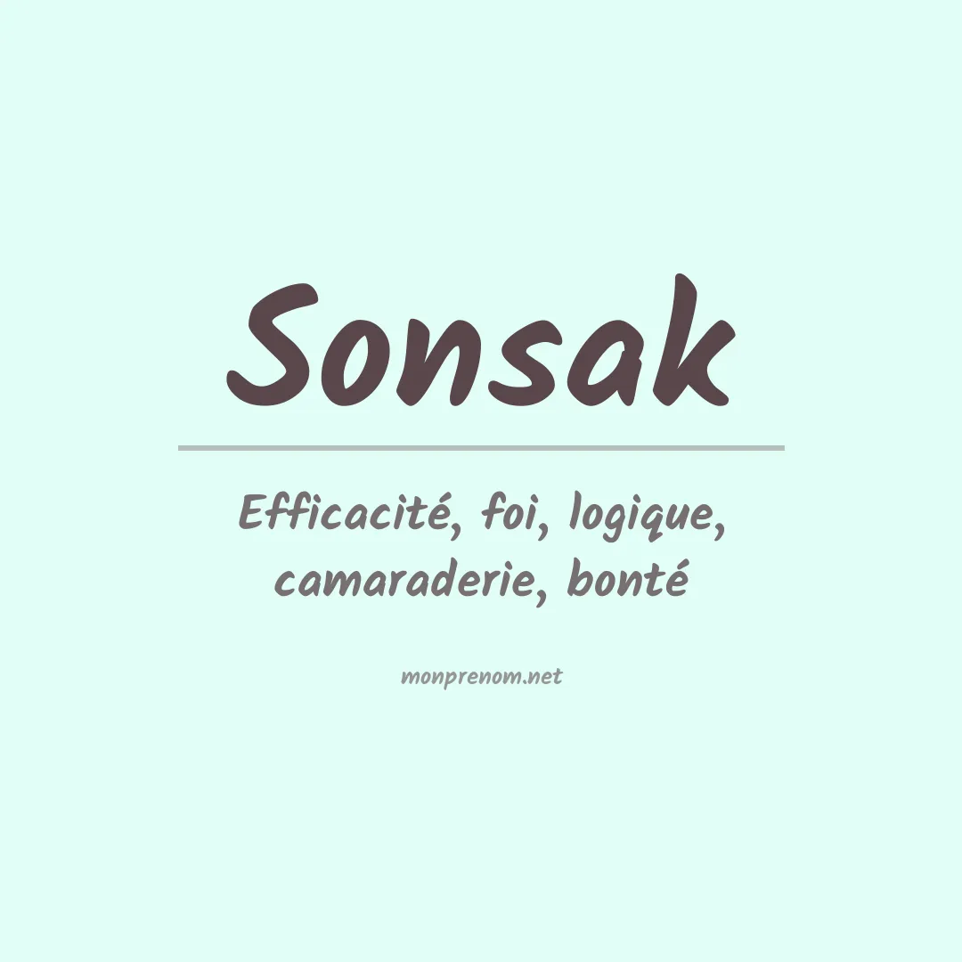 Signification du prénom Sonsak