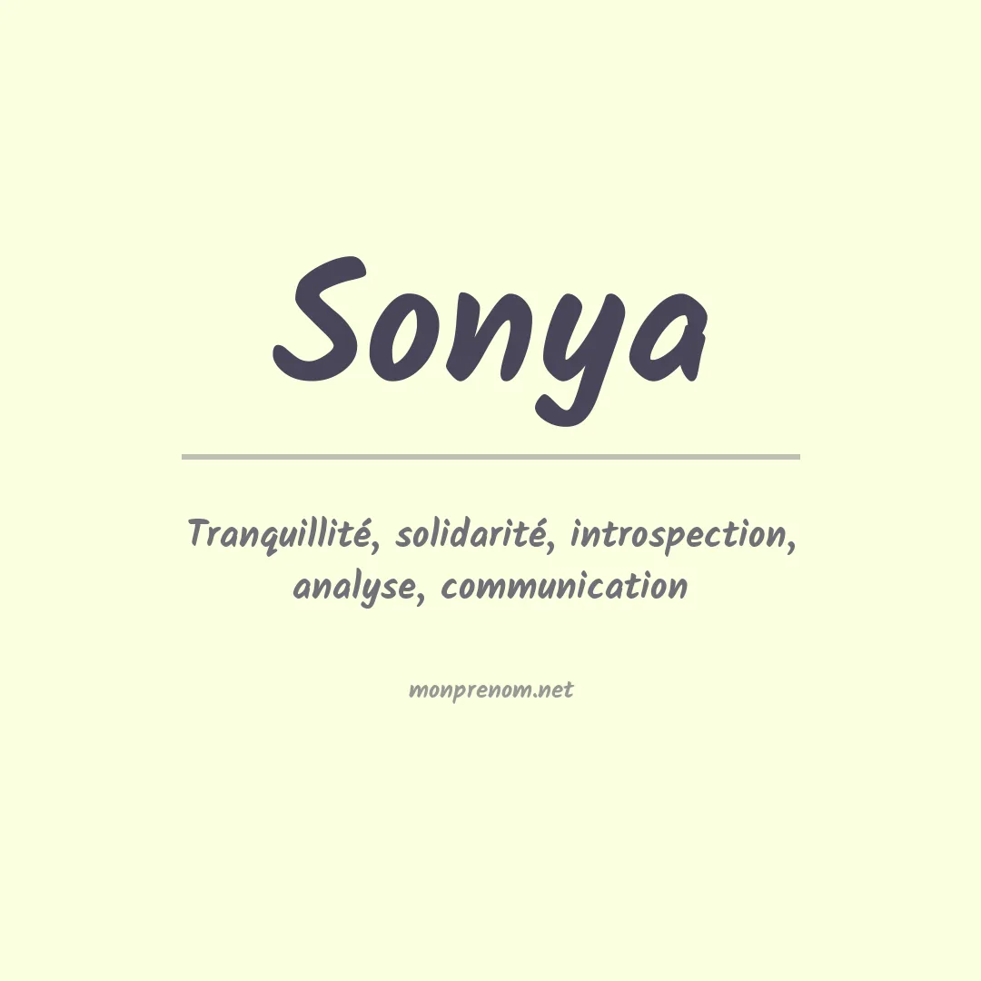 Prénom Sonya