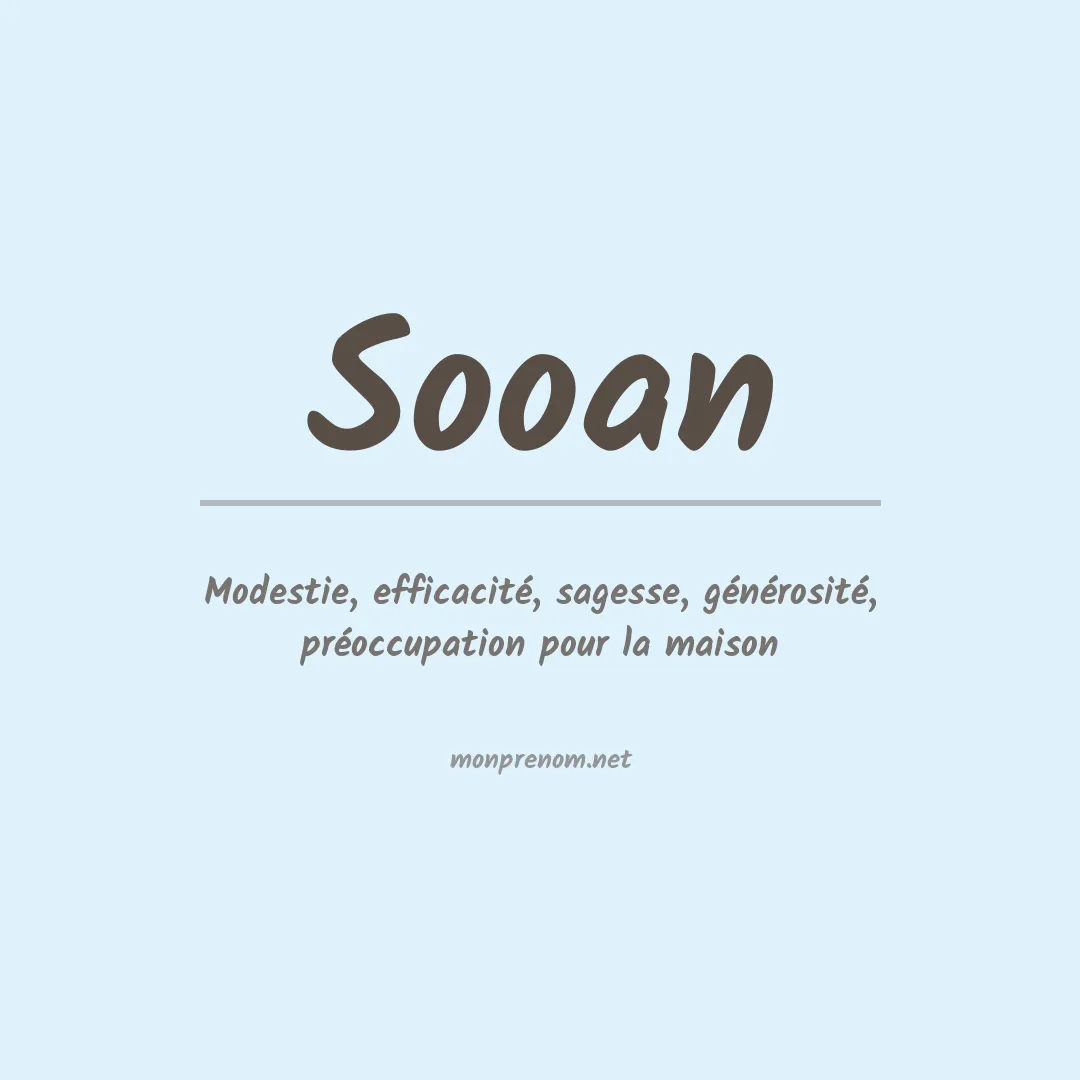 Signification du prénom Sooan