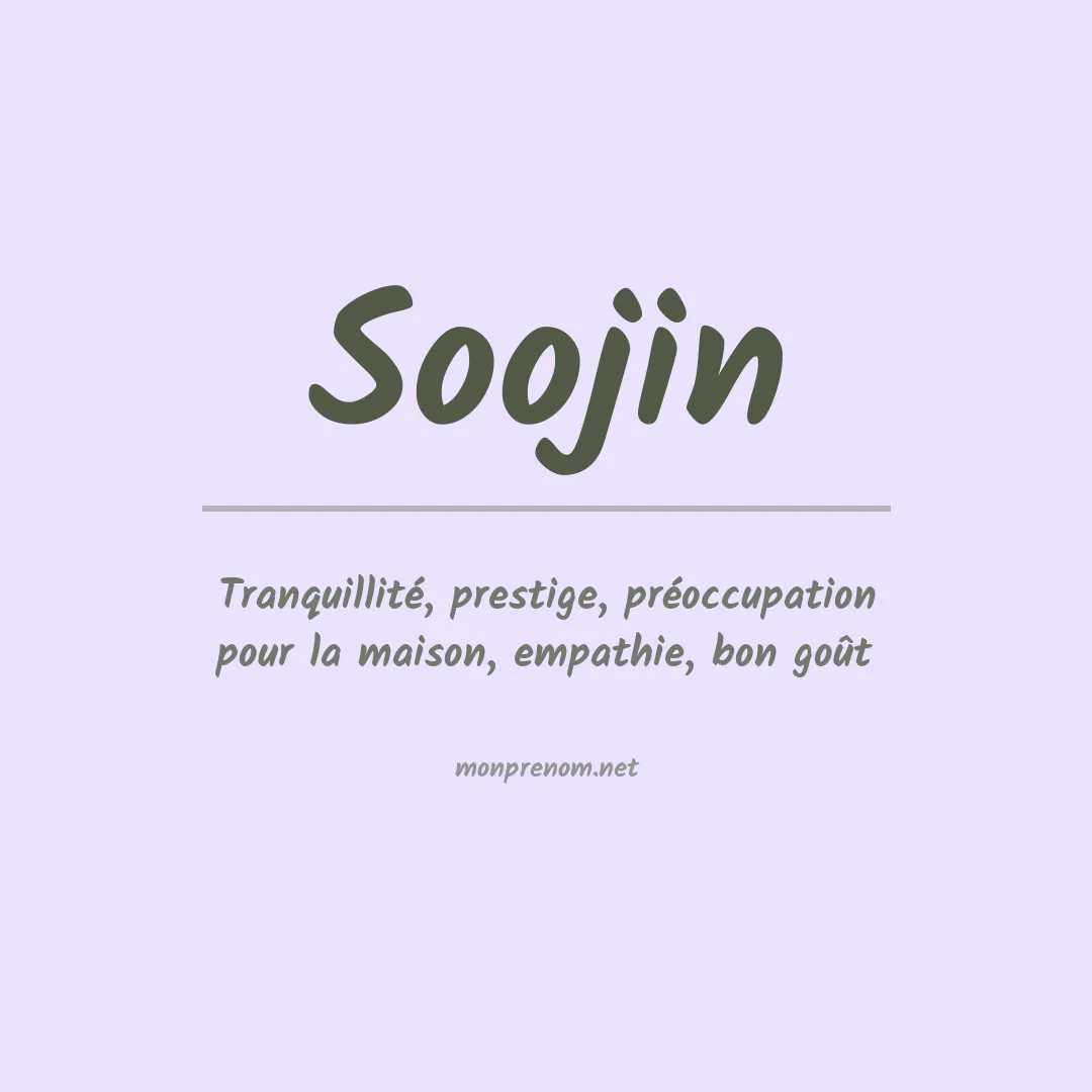 Signification du prénom Soojin