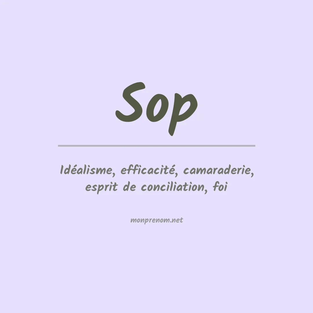 Signification du prénom Sop