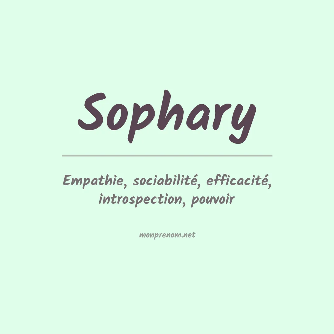 Signification du prénom Sophary