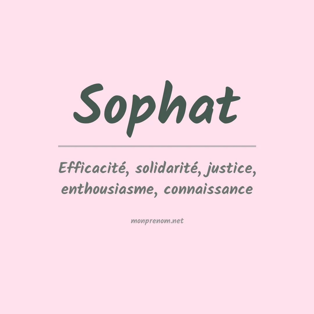 Signification du prénom Sophat