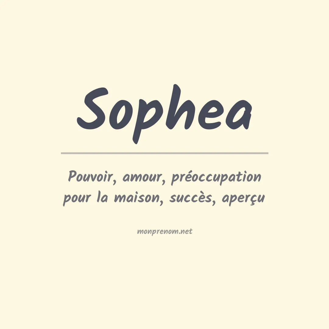 Signification du prénom Sophea